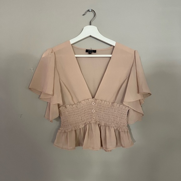 Pink Ruffled Sleeve Top. - Picture 7 of 7